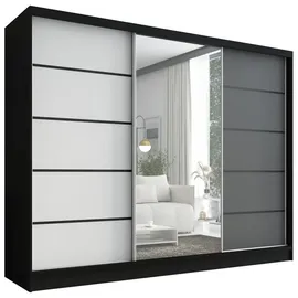 A&J MöbelLand Schwebetürenschrank Aurelia 2 200 x 0 x 0 cm Schwarz