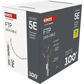 EMOS FTP Netzwerkkabel CAT 5e, 100m, FTP - Gigabit LAN Kabel - geschirmtes Ethernet Kabel - für Innenbereich