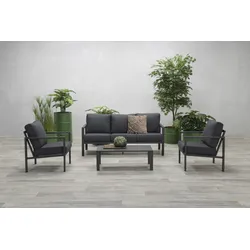 Garden Impressions Aluminium Gartenlounge-Komplettset "Barton",grau,