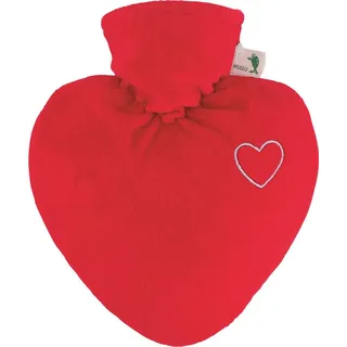 Hugo Frosch Wärmflasche Herz 1,0l Veloursbezug rot