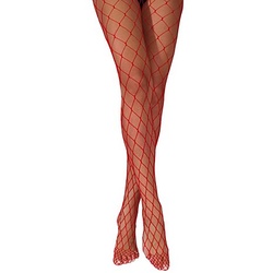 Netzstrumpfhose, grobmaschig, rot