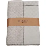 Ross 2er Set 908, 1 Geschirrtuch + 1 Küchenfrottiertuch in einer Banderole«, (Set, 2 tlg., 1x 50x70 cm 1x 50x50 cm), + chrom + grau