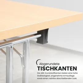 bümö Klapptisch 160 x 80 x 73 cm weiß