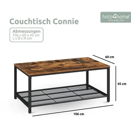 holz4home Connie Braun Eiche 106 x 60 x 45 cm