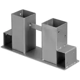 Relaxdays Holzstapelhilfe 2er Set, für Feuerholz, Kaminholzregal selber bauen, Brennholzstapelhalter, Metall, silber