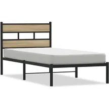 vidaXL Metallbett ohne Matratze Sonoma-Eiche 140x190 cm