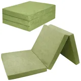 FORTISLINE Klappmatratze 195x80x9cm - 3-teilige Faltmatratze - H2 Gästematratze - Camping Faltbare - Kamping Bett - Waschbar Bezug - Erwachsene Klappbar - Reisematratze - Schaumstoff Matratze