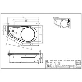 Riho Yukon Einbau-Badewanne 90 x 160 cm (B009001005)