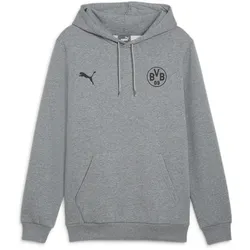 PUMA BVB Borussia Dortmund Essentials Fleece Hoodie Herren 08 - medium gray heather 3XL