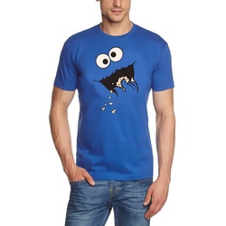coole-fun-t-shirts Kostüm Krümmelmonster T-Shirt Damen + Herren Cookie Monster Kekse XL