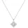 dKeniz Kette mit Anhänger Royal Flower 925 Sterling Silber Rhodiniert Zirkonia Weiß