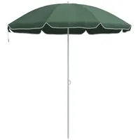 VidaXL Strandschirm mit Metallmast Grün 161x193 cm Polyester