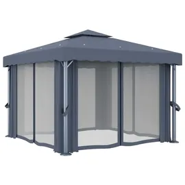 vidaXL Pavillon 3 x 3 m inkl. 4 Seitenteile Anthrazit