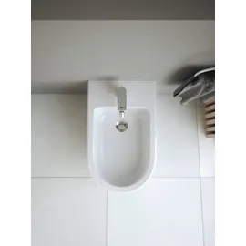 Duravit Collection One Standbidet, 1 Hahnloch, Überlauf, Hahnlochbank, weiß mit HygieneGlaze