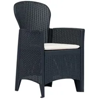 vidaXL Rattan Kunststoff Set 3-tlg. anthrazit/optik