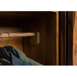 MASSIVMOEBEL24.DE Kleiderschrank 90 x 45 x 180 cm Dunkelbraun