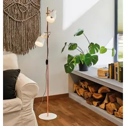 Neordic Haldar Stehleuchte im nordischen Design Weiß/Kupfer Paulmann 79660