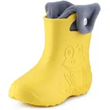 Ladeheid EVA Kinder Jungen Mädchen Gummistiefel Regenschuhe gefüttert Regenstiefel Gummischuhe LA-CA-04 (Gelb/Grau, 22/23 EU) - 22/23 EU