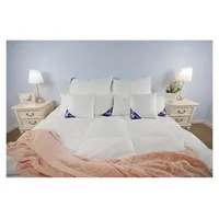 Daunendecke 135x200cm mit 900 Gramm Füllgewicht, Ganzjahresdecke aus 100% Baumwolle, Federdecke ohne Lebendrupf