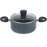 Russell Hobbs RH00848EU Nightfall Stone kochtopf, BPA-Frei, 2.5L Ungefähre Füllmenge antihaftbeschichtet 20cm töpf, Suppentopf klein mit Dampfauslass glas deckel, kochtöpfe induktion, Bakelite-griffs