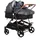 Chipolino Geschwisterkinderwagen Duo Smart klappbar umbaubar verstellbar Fußsack grau hellgrau