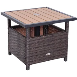 Outsunny Beistelltisch Polyrattan, Metall, Polystyrol