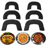 6pcs Silikongriffe für Töpfe, Topfgriff Hitzeschutz Silikon Assist Griff Halter, Hitzebeständiges Silikon Topfgriffe für Bratpfannen Ofenschalen Woks Pfannen(Schwarz)