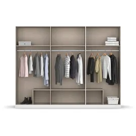 Rauch Kleiderschrank RAUCH "Schrank Garderobe Wäscheschrank GAMMA in 3 Breiten", grau (graumetallic), B:271cm H:210cm T:54cm, Holzwerkstoff, Schränke, Kleiderschrank, viel Stauraum mit 6 Schubladen, mit Spiegel TOPSELLER MADE IN GERMANY, Topseller