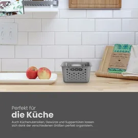 ProHome Aufbewahrungskorb 5L mit Griffen 20 x 30 x 11 cm schwarz