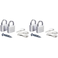 ABUS Vorhängeschloss Titalium 64TI/30-2er Set, gleichschließend - Kellerschloss mit Schlosskörper aus Spezial-Aluminium - gehärteter Stahlbügel - ABUS-Sicherheitslevel 4 (Packung mit 2)