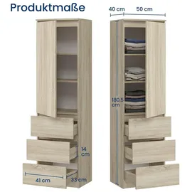 home collective Kleiderschrank 50x40x180 cm Beige
