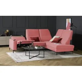 Max Schelling Eckcouch Mikrofaser 2-Sitzer Rosa