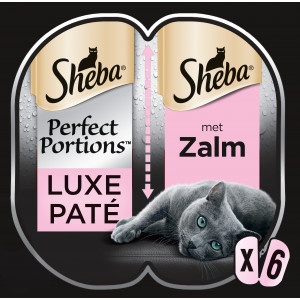Sheba Perfect Portions Luxe Paté met zalm nat kattenvoer 6 x 37,5g  Per 4