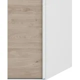 ebuy24 Veto Schiebetürenschrank B150 cm 2 Türen Weiß- und Hickory-Dekor.