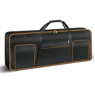 Ruibo Keyboardtasche 61 Tasten, Gigbag 600D Oxford-Stoff mit 10 mm Baumwollpolstertasche,Tragbar, Langlebig, Wasserdicht, 101,6 x 40,6 x 15,2 cm, Schwarz + Orange