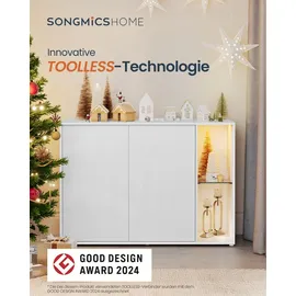 songmics home Sideboard  Beleuchtet  Weiß