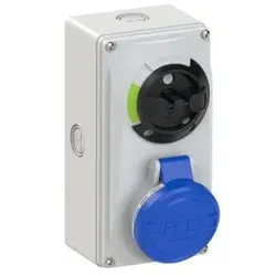 PCE 6114-9k CEE-Steckdose abschaltbar kompakt 16A 4p 9h IP44/IP54 Knock Out 61149k