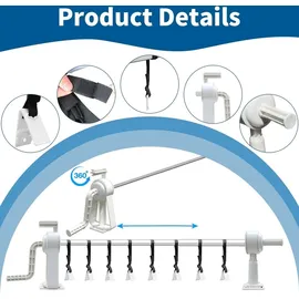 MuCoLa Poolabdeckung Aufrollvorrichtung 1-6M Fahrbar Solarfolie Aufroller Stange Abdeckplane Plane Poolplane Winterabdeckung