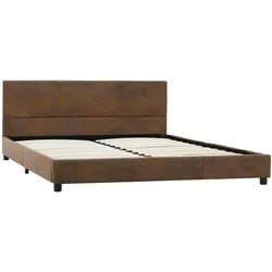vidaXL Bettgestell Braun Wildleder-Optik 120x200 cm
