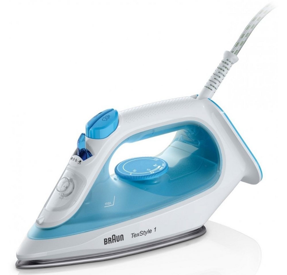 Produktbild Braun Dampfbügeleisen TexStyle 1 SI 1050 - Dampfbügeleisen - blau/weiß, 2000 W blau|weiß