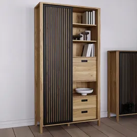 Forte Highboard Jytana 0 x 0 x 0 cm Schwarz/Eichefarben
