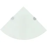 furnicato Wandregal Wand-Eckregal aus Hartglas 25 x 25 cm Weiß, 2er-Set, 2-tlg., Belastbare Glasablage mit 15 kg Tragkraft für Bad oder Wohnzimmer weiß 25 cm x 0.8 cm