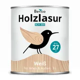 Berico Holzlasur - Weiß - 3 Liter Lasur - Kalkweiss - Wetterfeste Holzschutzlasur für Innen und Außen - Holzschutz, Wetterschutz und UV-Schutz
