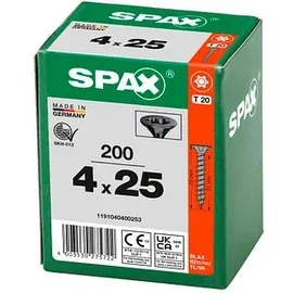 SPAX Universalschrauben T20 4,0x25 schwarz 200 St.