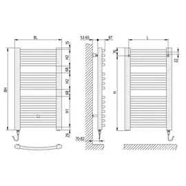 Kermi Basic-R-E Badheizkörper 804 x 899 mm 600 W weiß Seitenventil