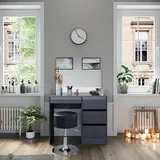 Vicco Schminktisch Sherry Anthrazit 90 x 75 cm Spiegel Hocker
