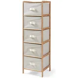 [en.casa] Kommode Maldon 122 x 37 x 35 cm 5-tlg. Natur/Beige