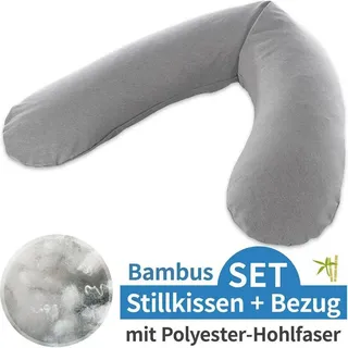 Stillkissen "Das Original" Polyester Hohlfaser Bezug 190 cm, Farbe: 170 Melange mittelgrau Polyesterhohlfaser
