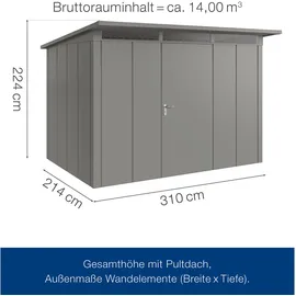 hörmann stauraumsysteme Juno 3,10 x 2,14 m Grau