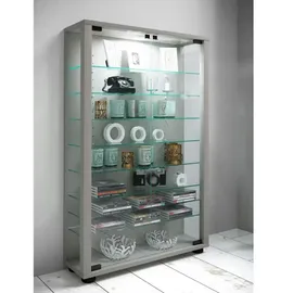 VCM Standvitrine Lumo Mini 59 x 18 x 90 cm Silber